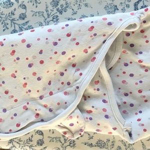 Kiddopotamus SwaddleMe white pink purple dots Newborn Baby Girls cotton Swaddle